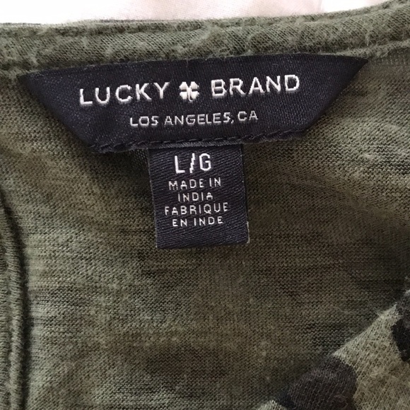 Lucky Brand boho green & black Leopard print animal print, ruffled botto… - Picture 8 of 8